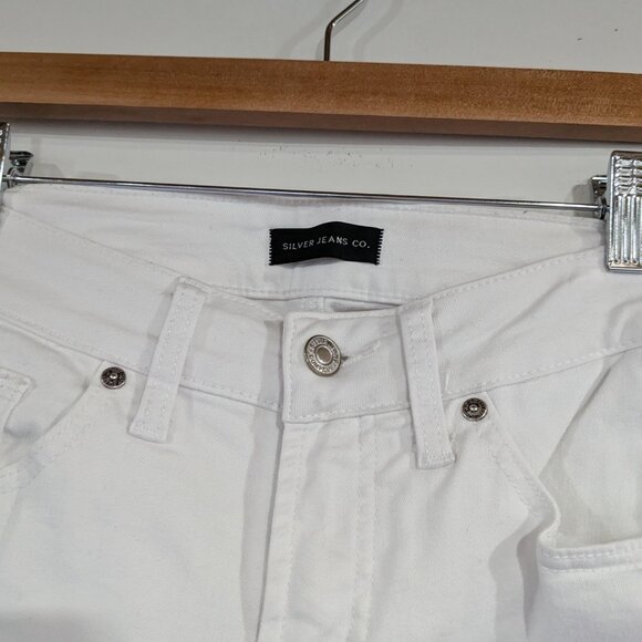 Silver Jeans Suki Skinny Crop Jeans White Size 26 - Picture 3 of 4